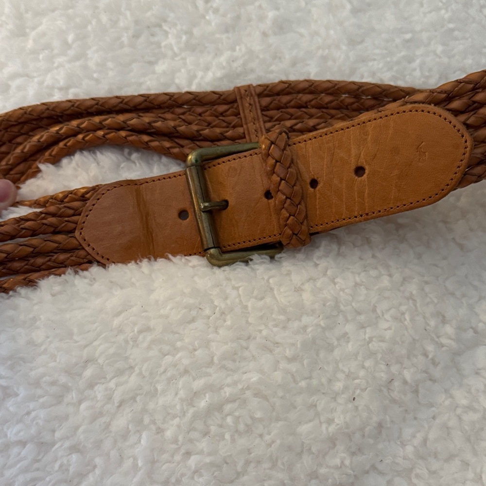 Polo by Ralph Lauren Women's Brown Braided Leather Belt